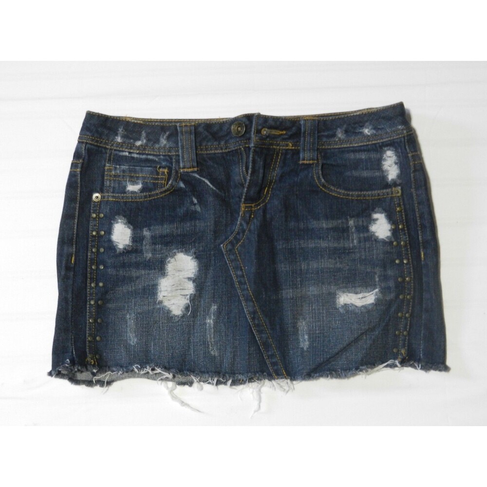 Hang Ten Denim Jean Skirt Juniors Size 3 Blue Mini Casual Summer Y2K Style